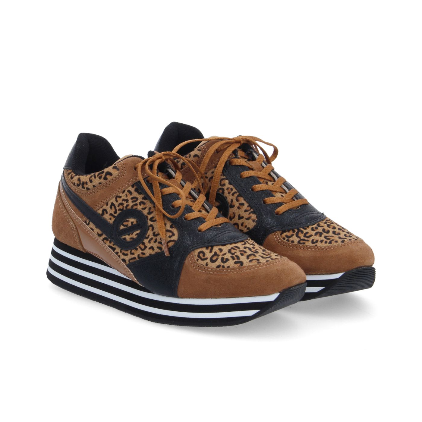 PARKO JOGGER W - P.LEO/SDE/METAL - MARRON/LEOPARD/NOIR
